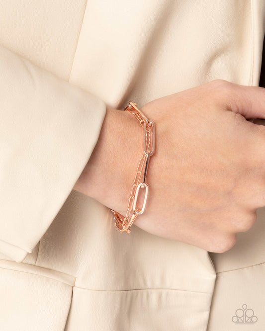 Matinee Mashup - Copper Paperclip Chain Clasp Bracelet