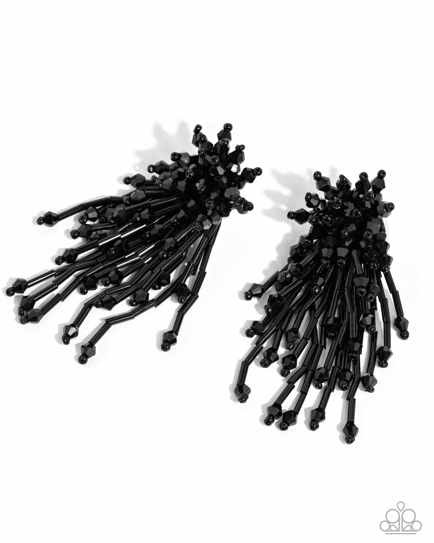 Congratulatory Charm - Black Bead Cluster Post Earrings - Life of the Party