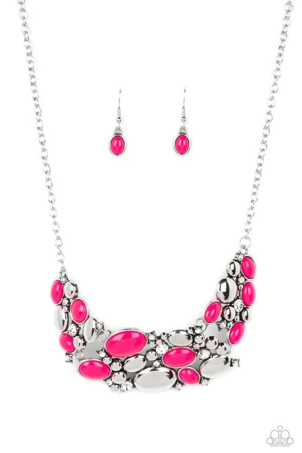 Contemporary Calamity - Pink and Silver Bead Short Necklace