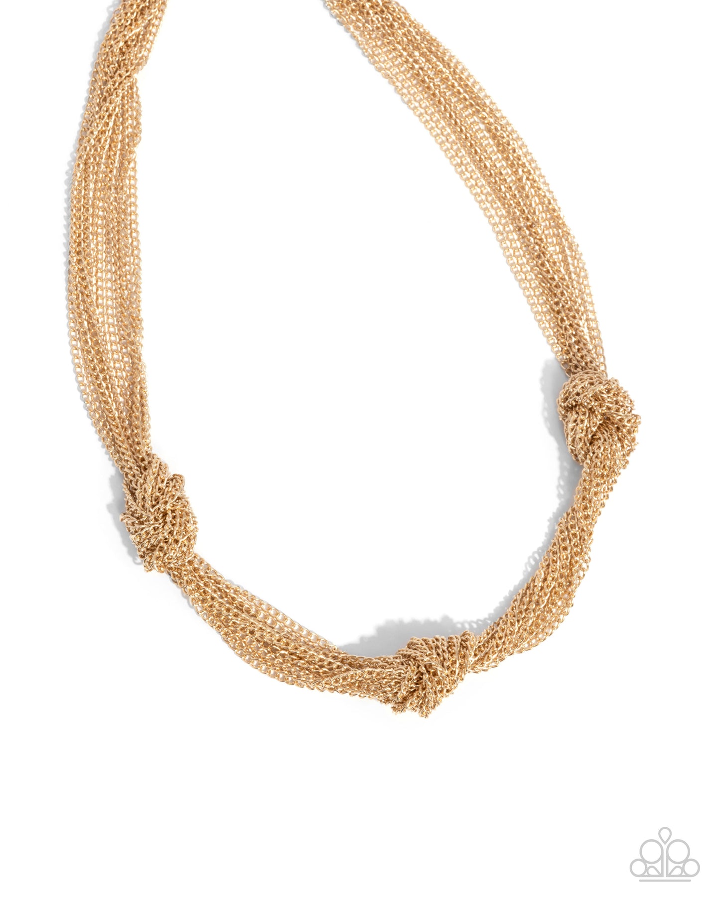 Copious Command - Gold Chain Knotted Short Necklace