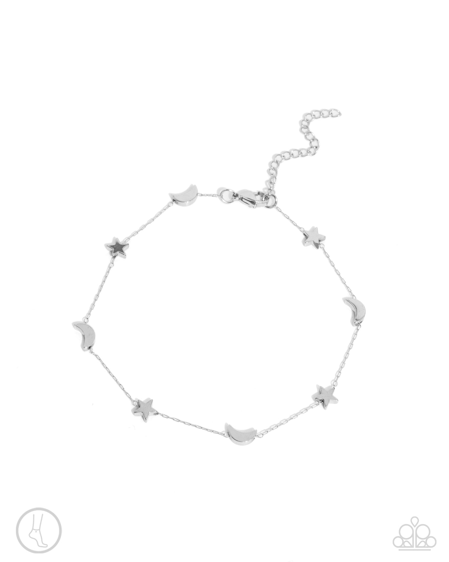 Cosmic Craze - Silver Moon Star Anklet