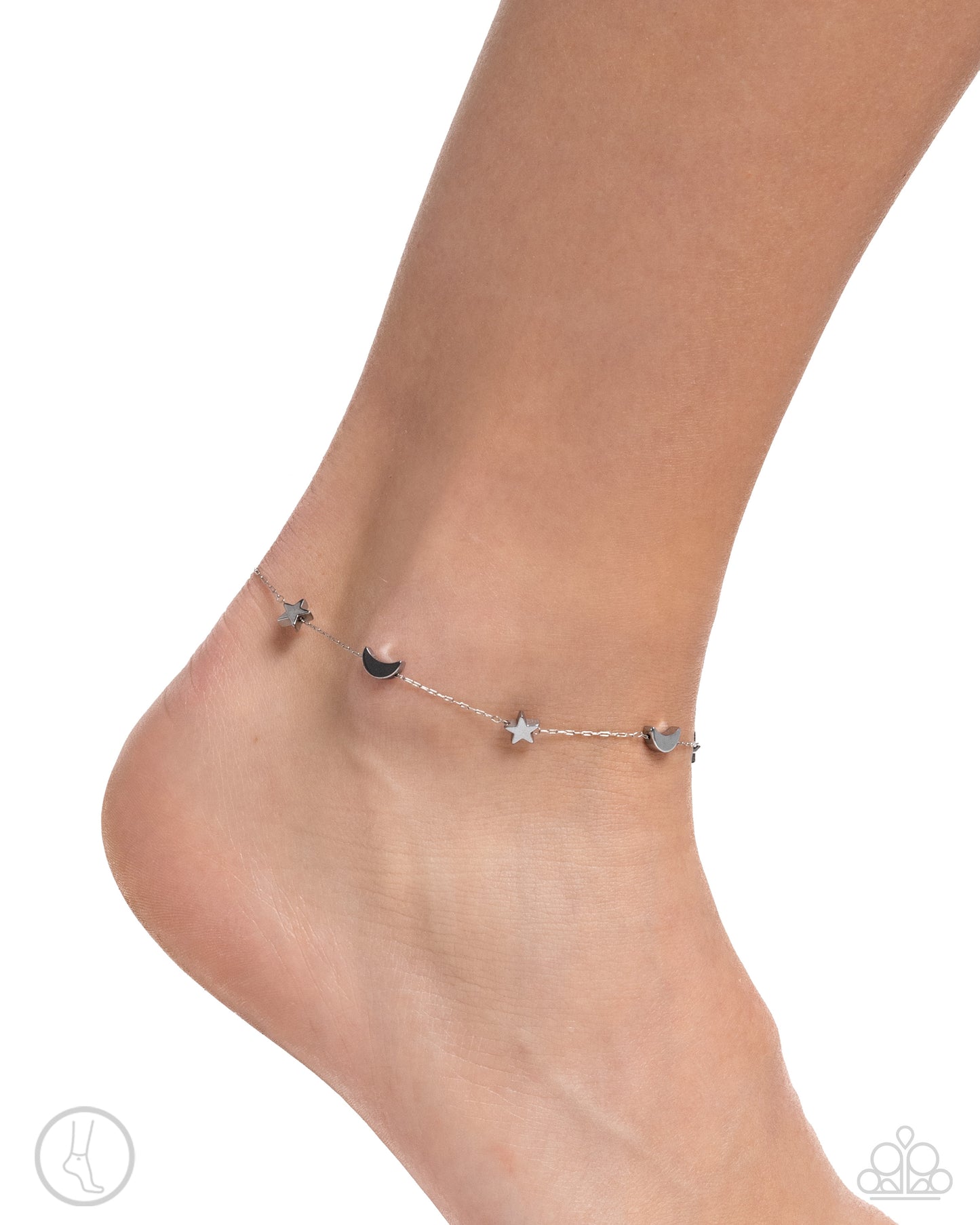 Cosmic Craze - Silver Moon Star Anklet