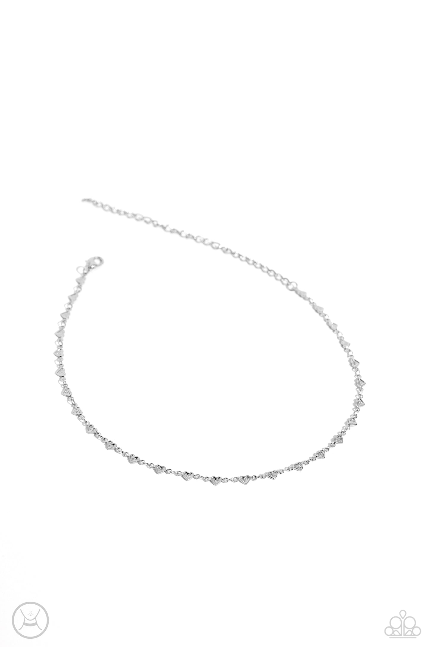 Cupid Catwalk - Silver Heart Choker Necklace