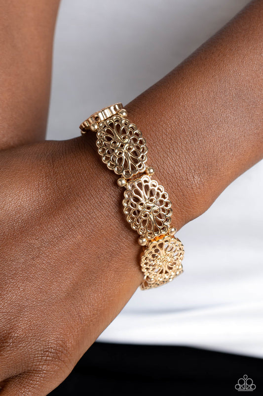 Curly Chic - Gold Filigree Stretchy Bracelet