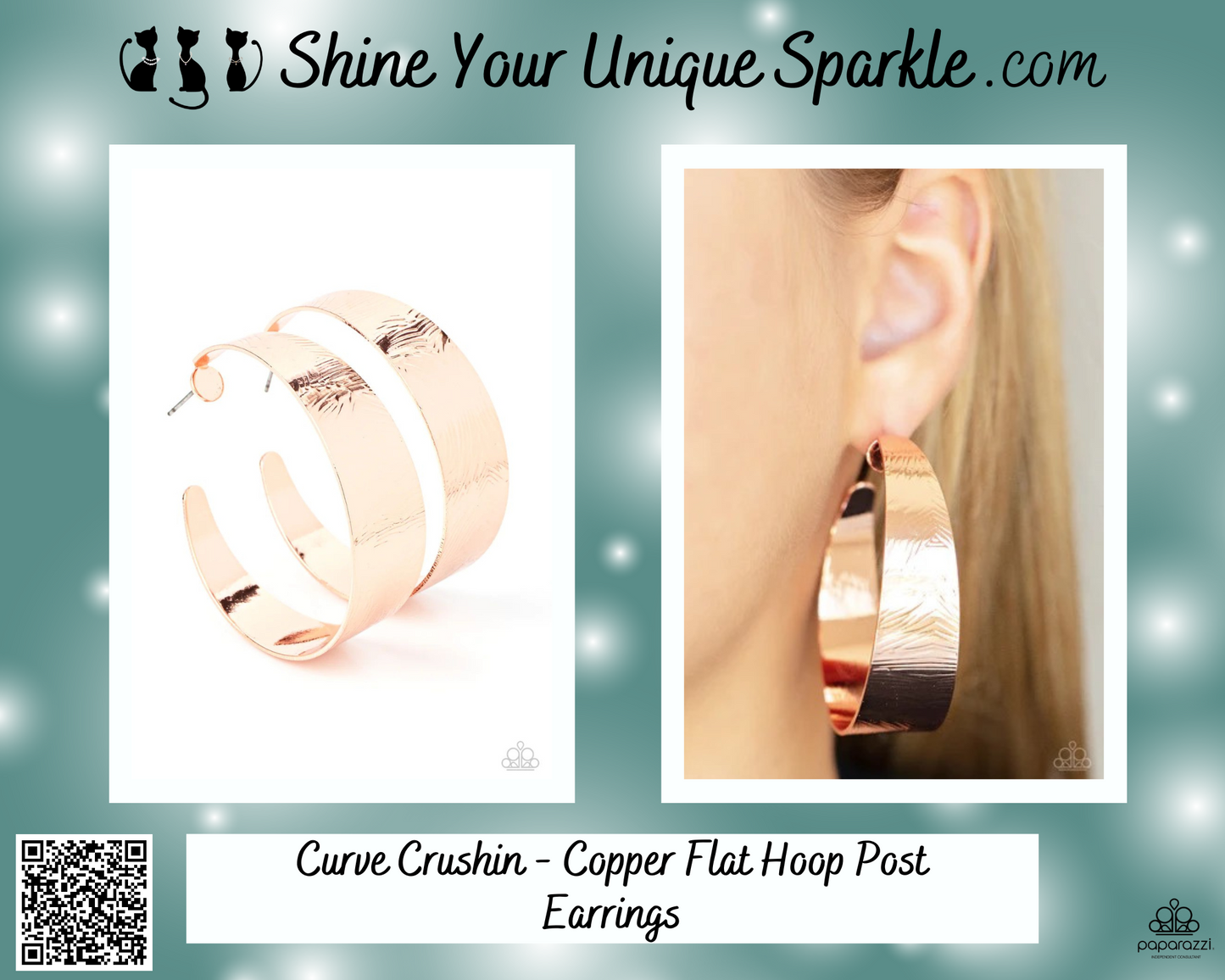 Curve Crushin - Copper Flat Hoop Post Earrings