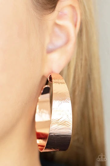 Curve Crushin - Copper Flat Hoop Post Earrings