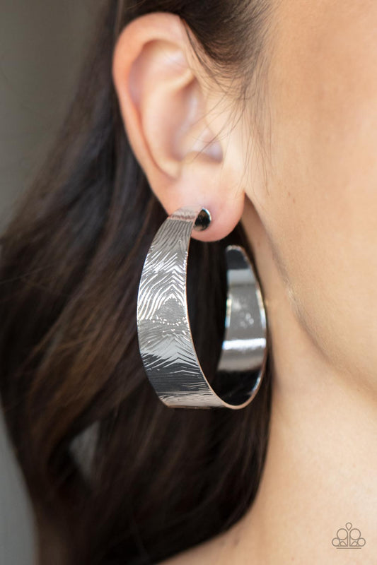 Curve Crushin - Silver Flat Hoop Post Earrings