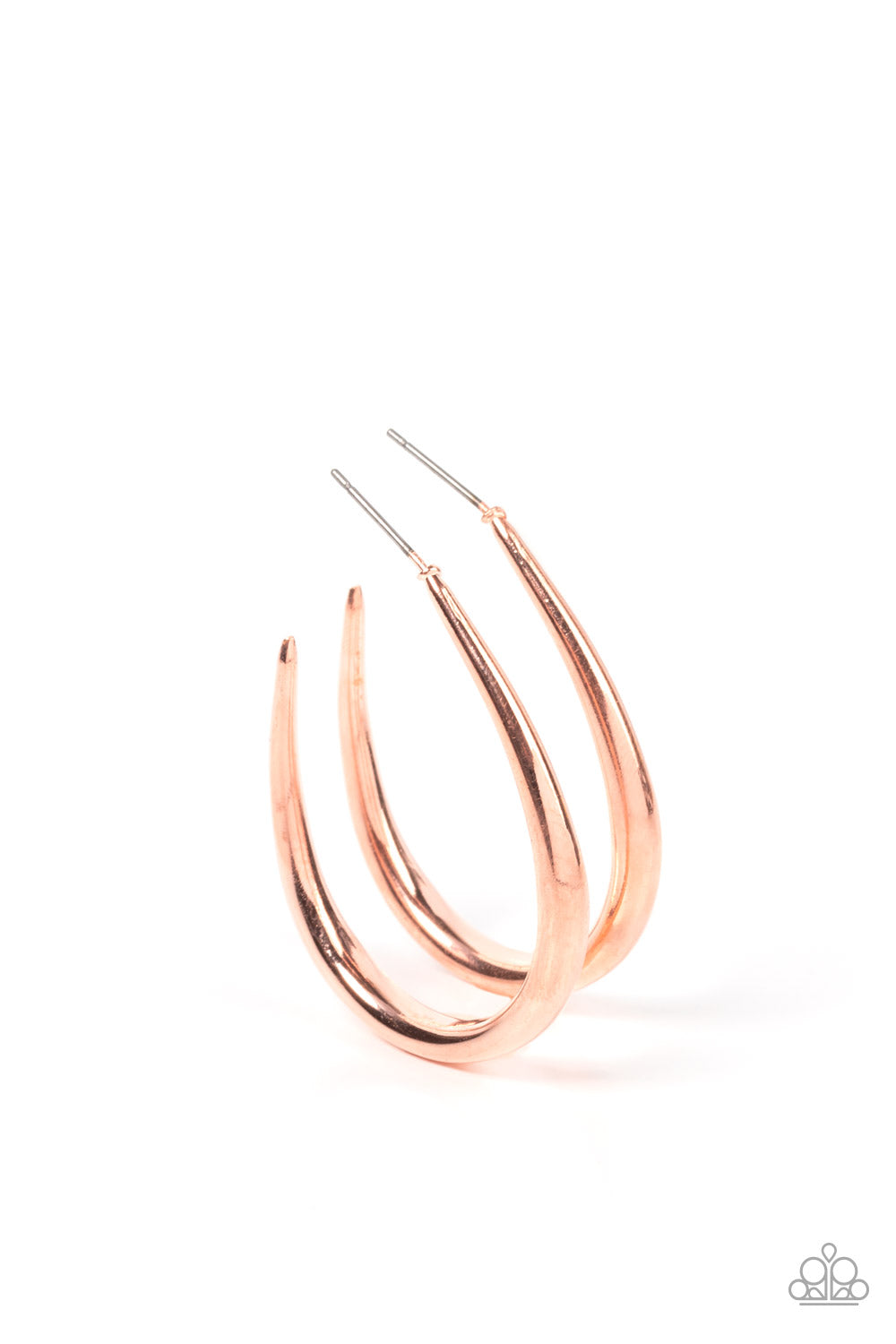 CURVE Your Appetite - Copper Oval Hoop Post Earrings