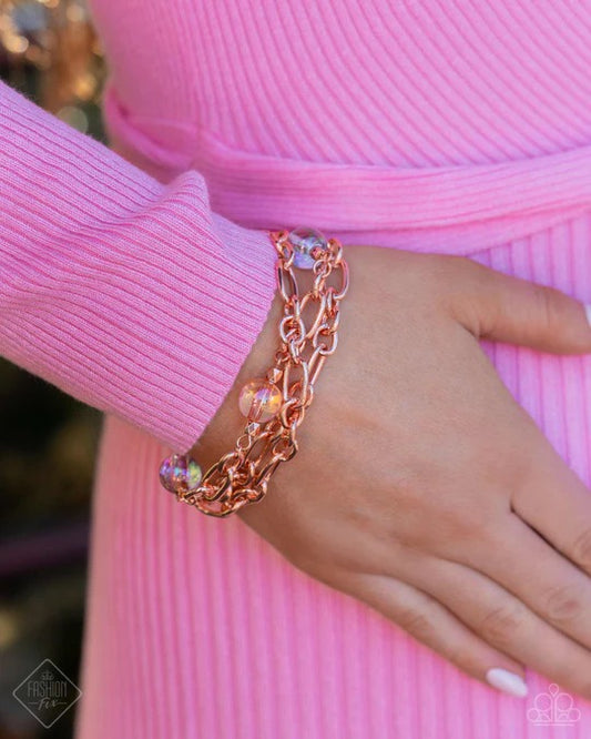Dawn of a New Day - Copper Chain Bead Clasp Bracelet - Fashion Fix