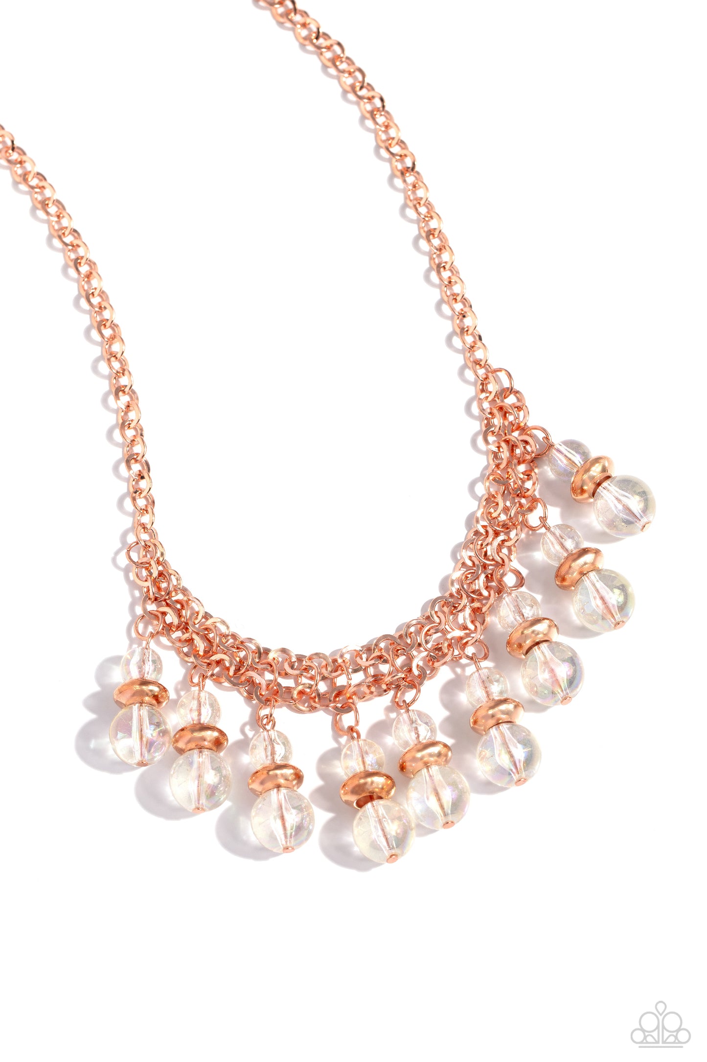 Deep Space Diva - Copper Glassy Bead Short Necklace