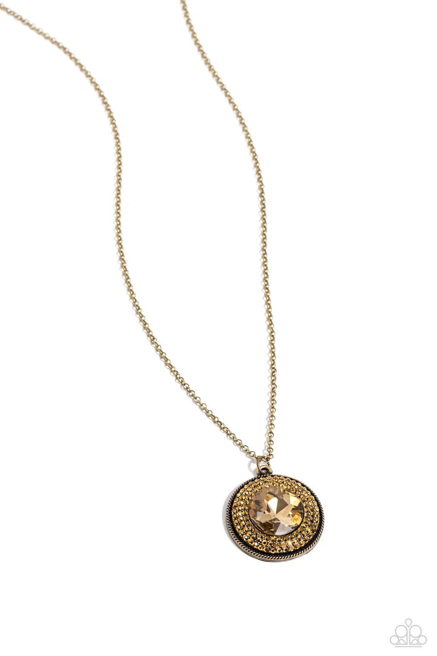 Demanding Director - Brass Aurum Gem Long Necklace