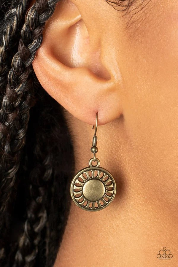 Desert Décor - Multi Brass and Copper Medallion Short Necklace