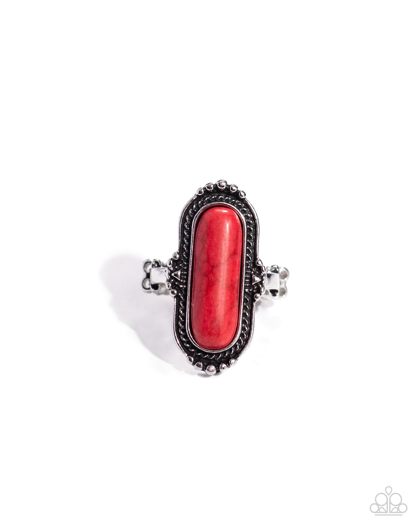 Desert Island - Red Crackle Stone Silver Ring