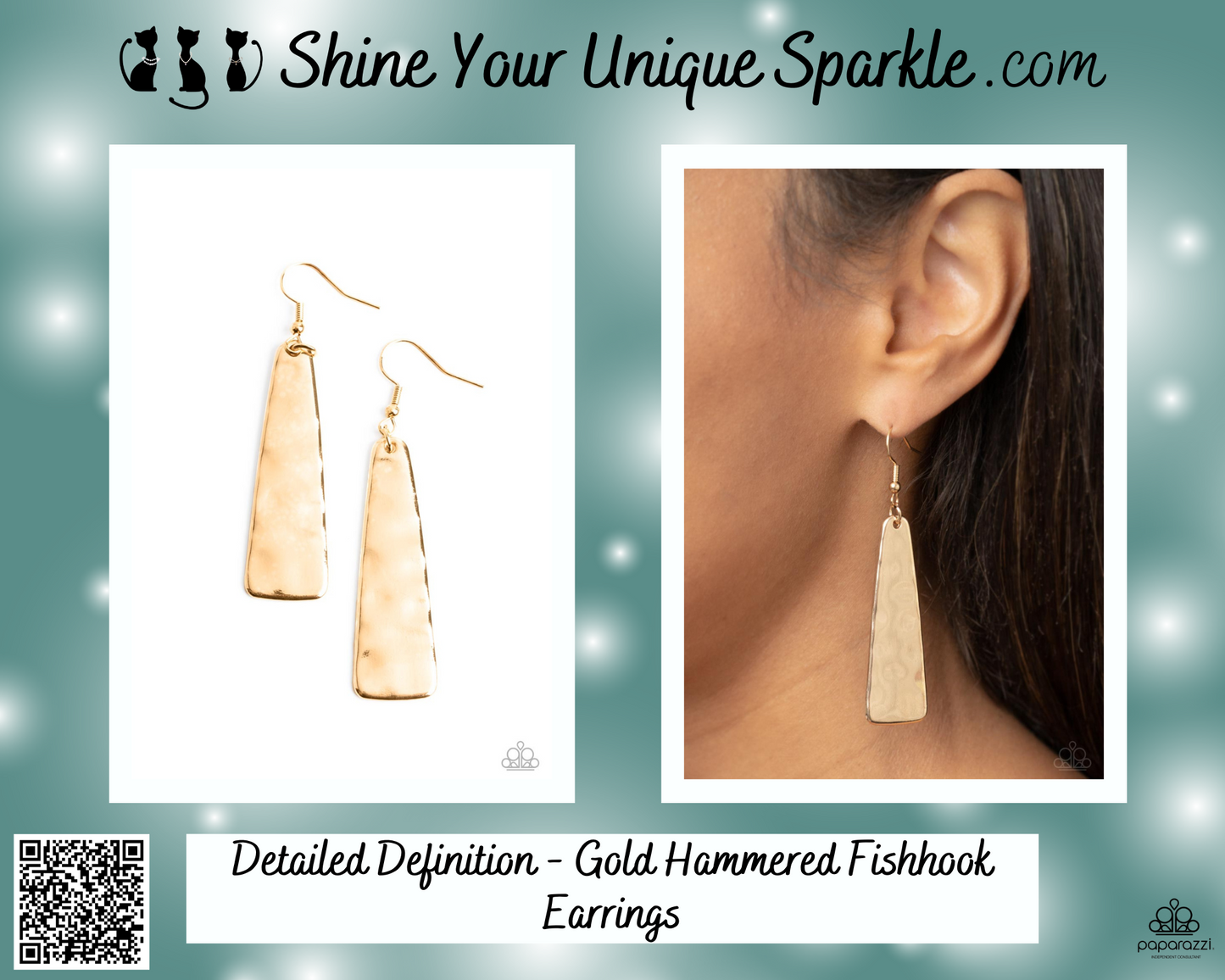 Detailed Definition - Gold Hammered Fishhook Earrings