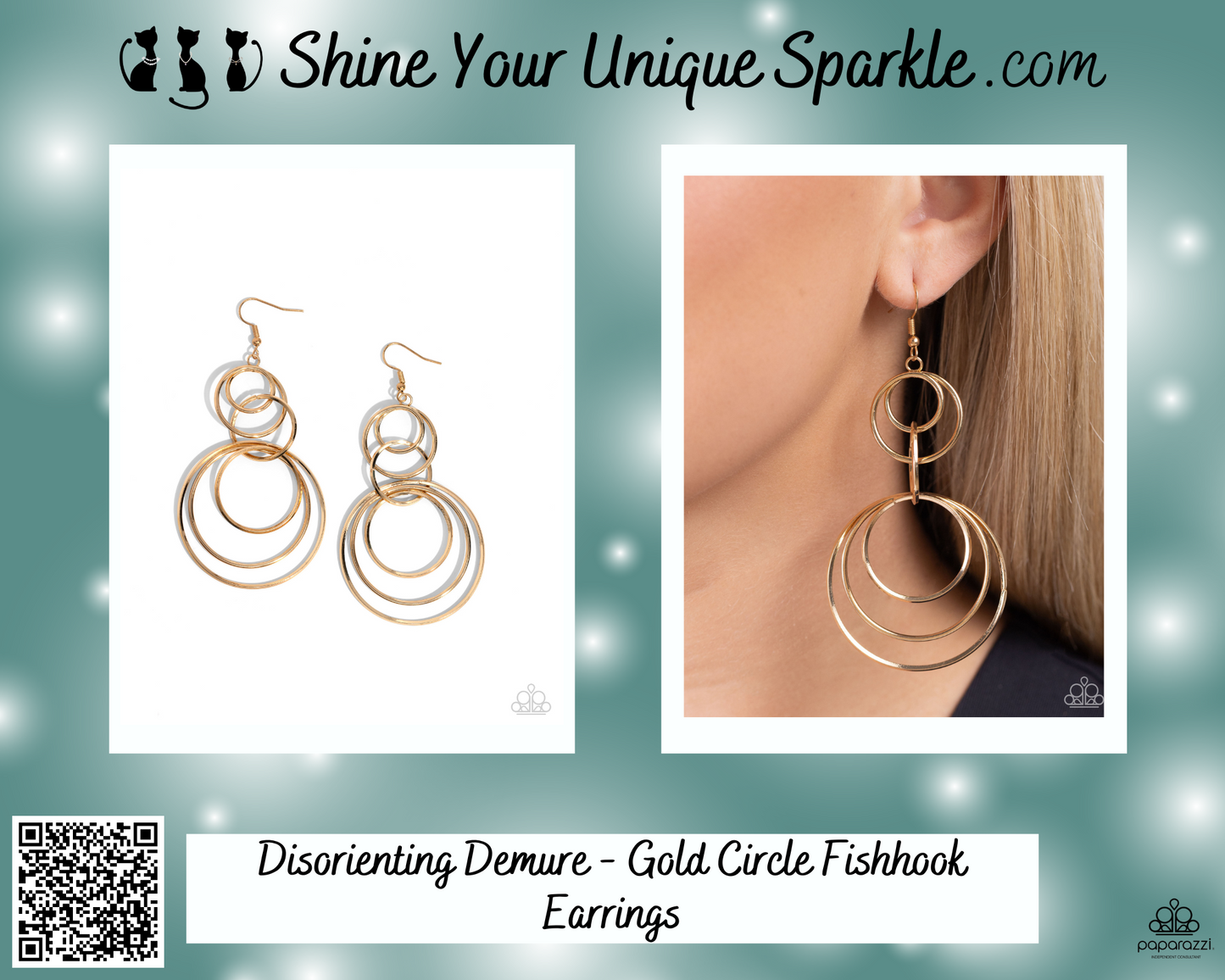 Disorienting Demure - Gold Circle Fishhook Earrings