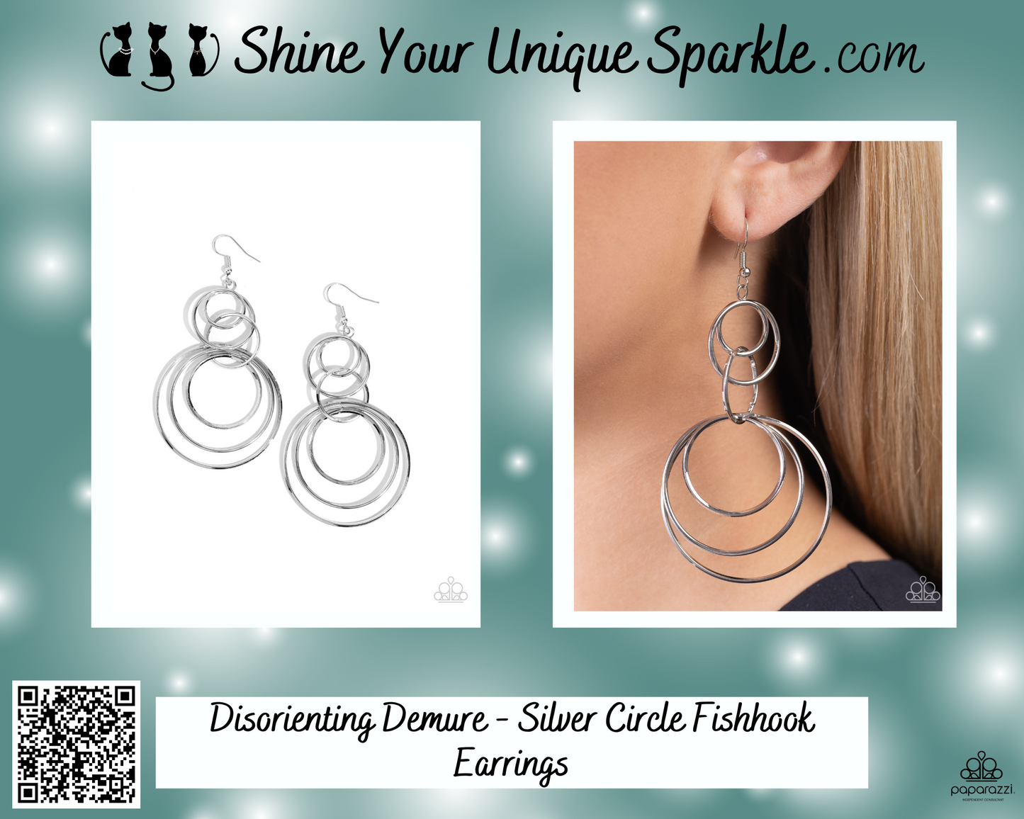 Disorienting Demure - Silver Circle Fishhook Earrings