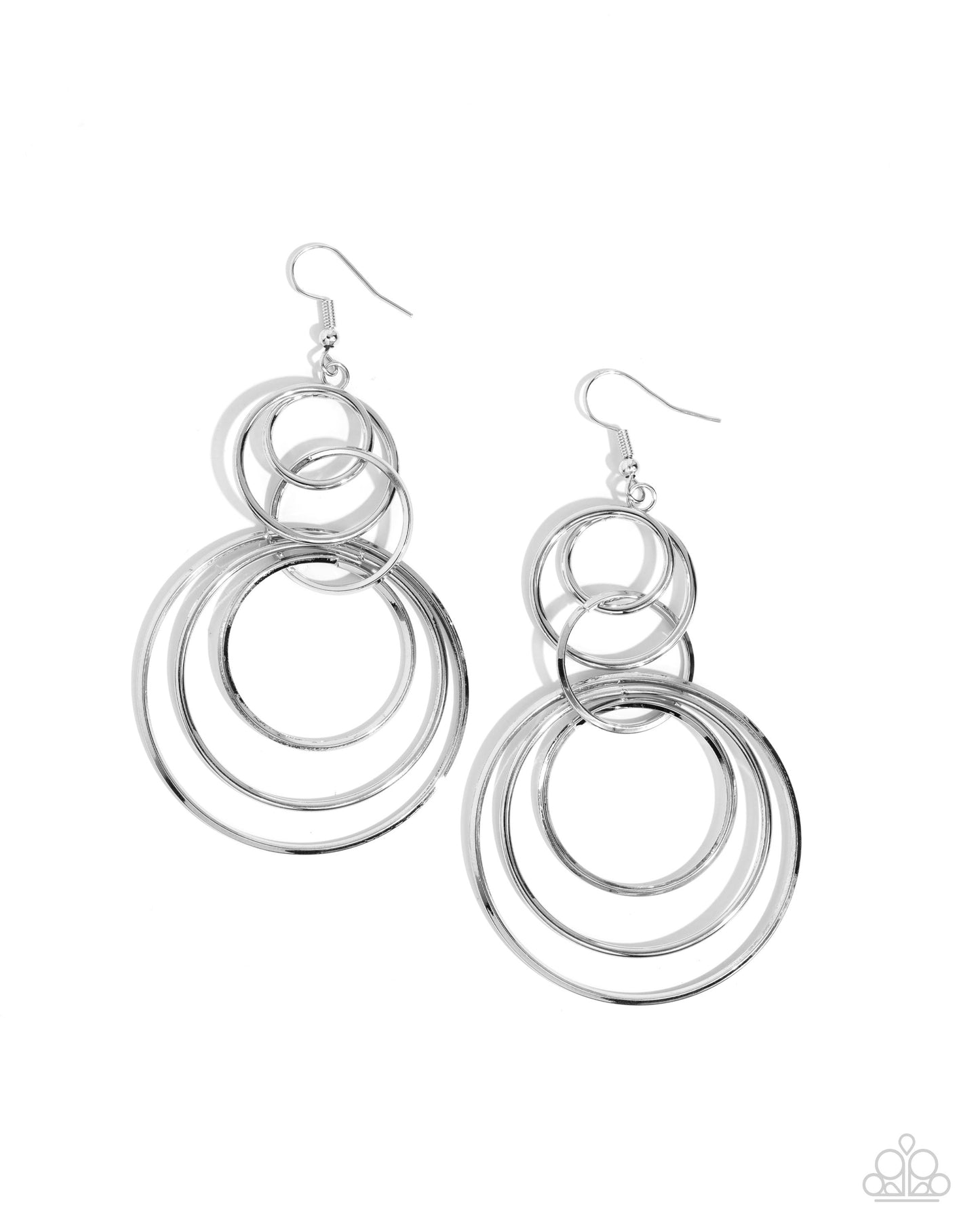 Disorienting Demure - Silver Circle Fishhook Earrings