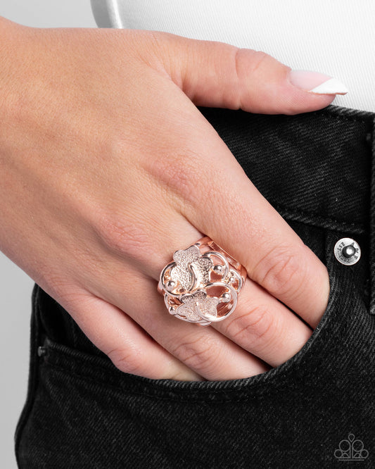 Distinctive Detailing - Rose Gold Flower Ring