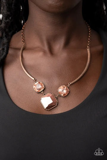 Divine IRIDESCENCE - Copper and Aurum Gem Short Necklace