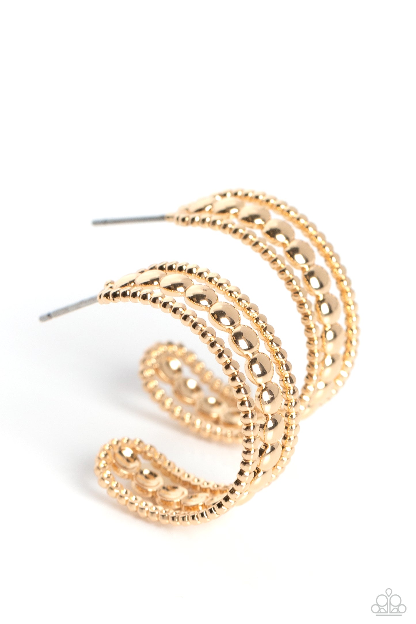 Dotted Darling - Gold Studded Hoop Post Earring