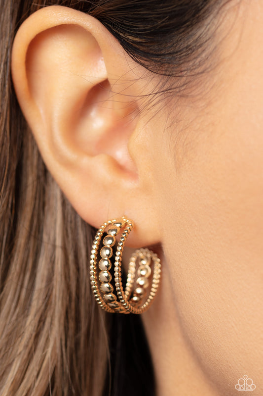 Dotted Darling - Gold Studded Hoop Post Earring