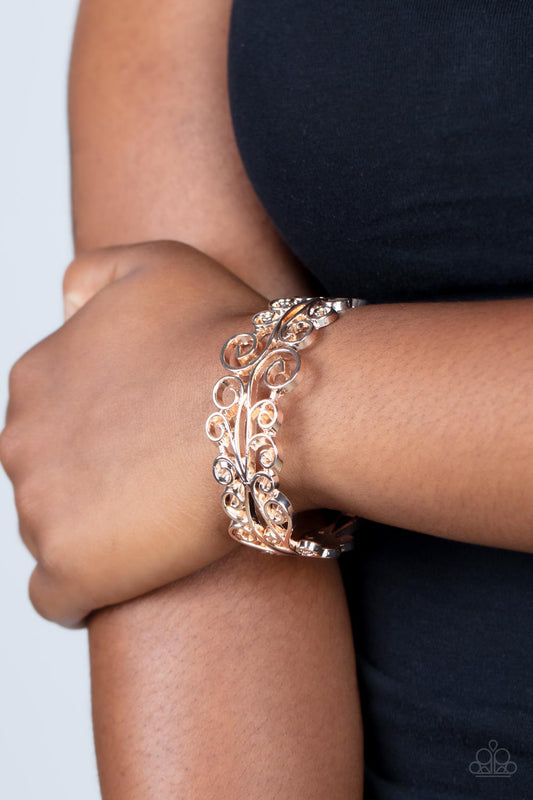 Dressed to FRILL - Rose Gold Filigree Hinged Bracelet