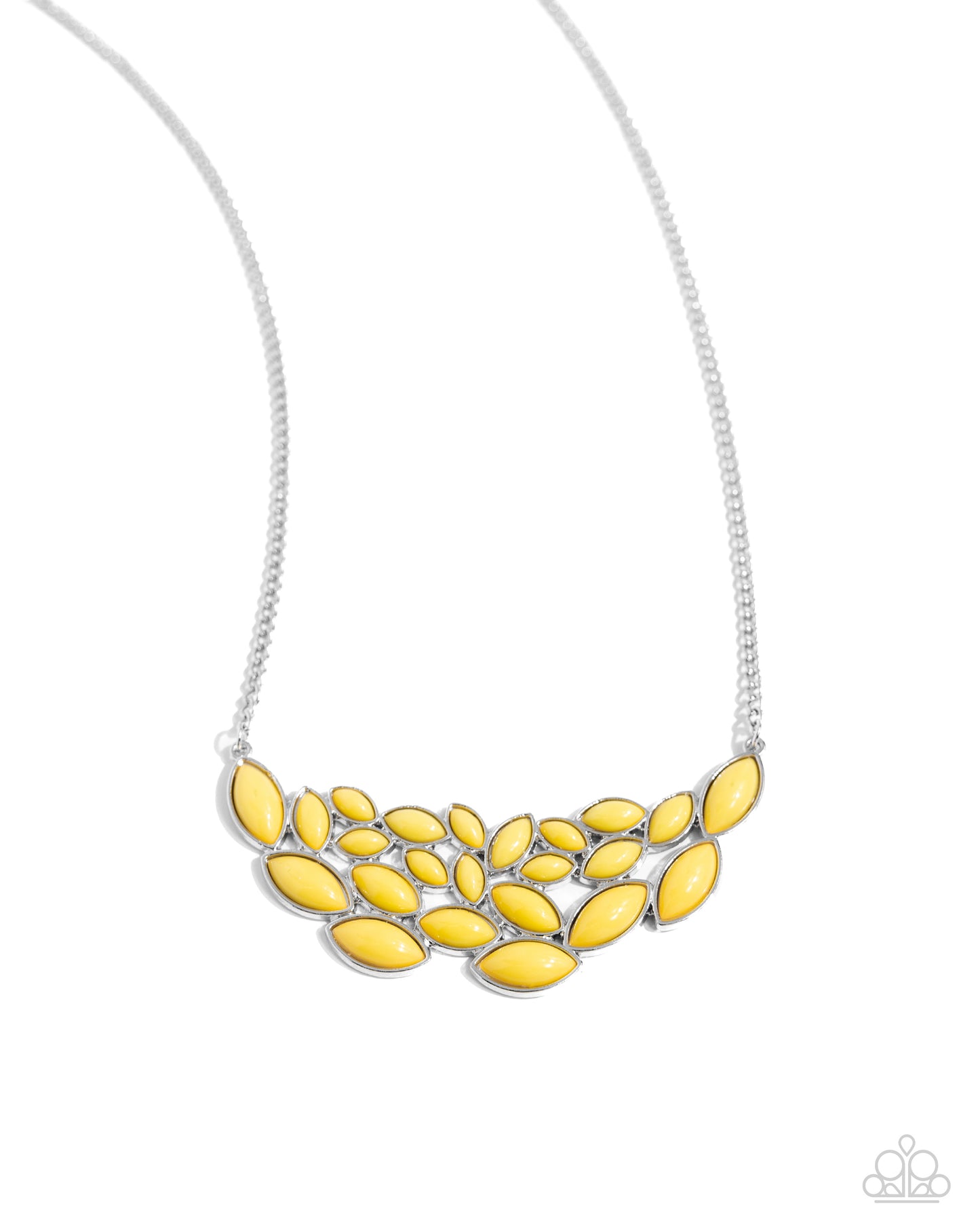 Eden Escape - Yellow Bead Silver Short Necklace