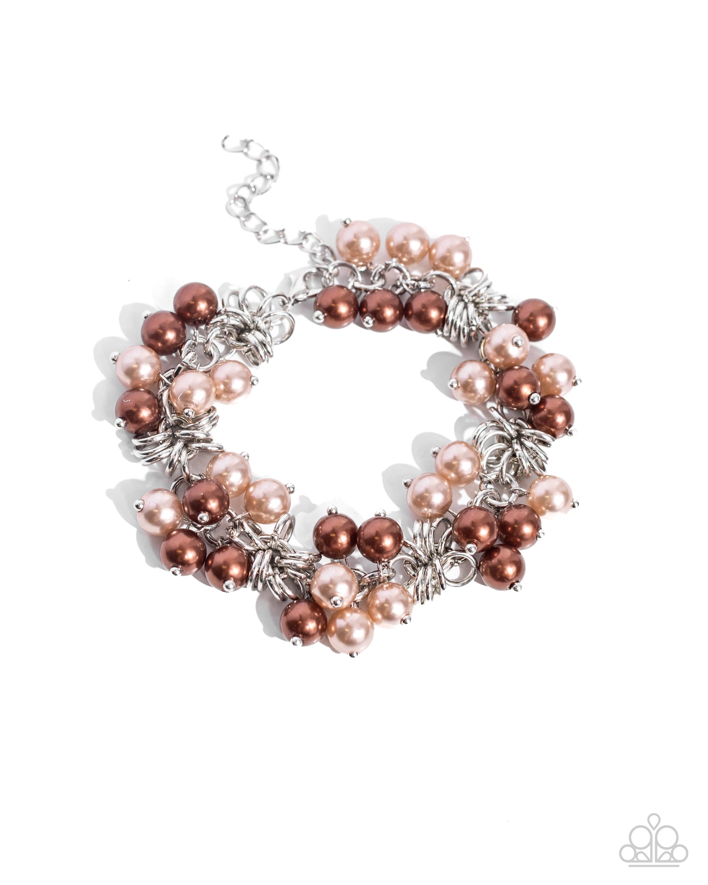 Endless Loop - Brown Pearl Silver Clasp Bracelet