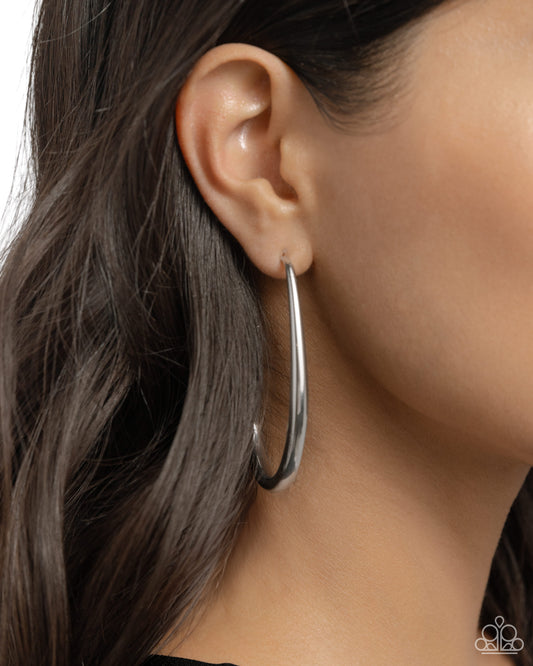 Exclusive Element - Silver Simple Post Hoop Earrings