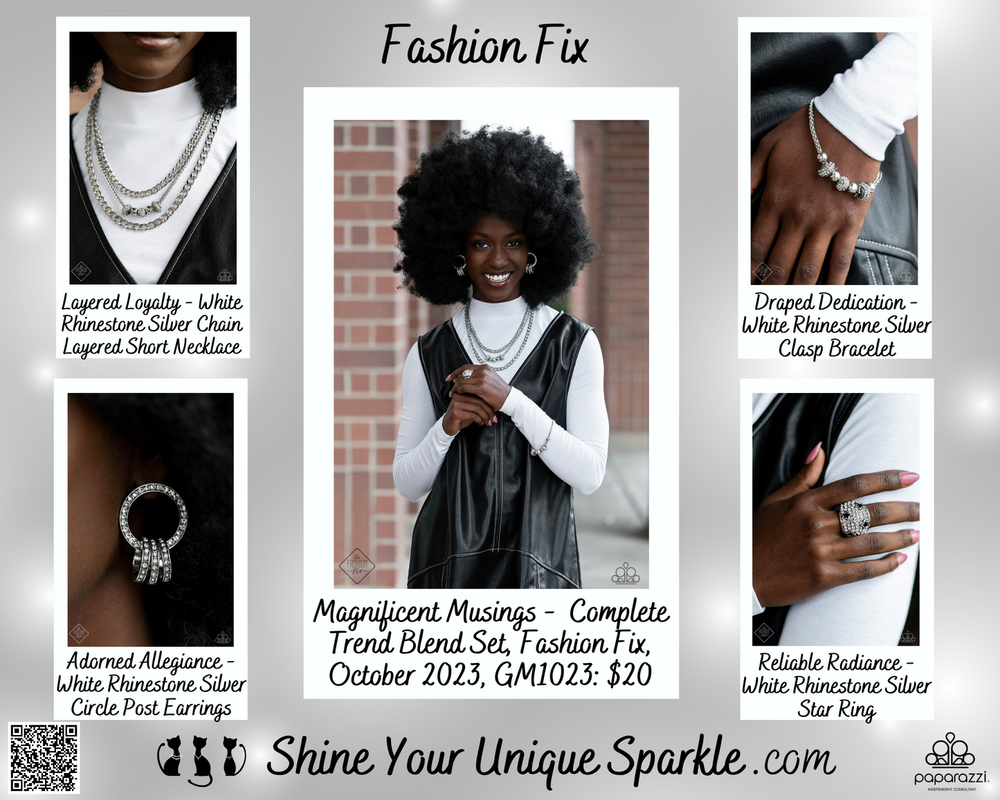 Draped Dedication - White Rhinestone Silver Clasp Bracelet - Fashion Fix