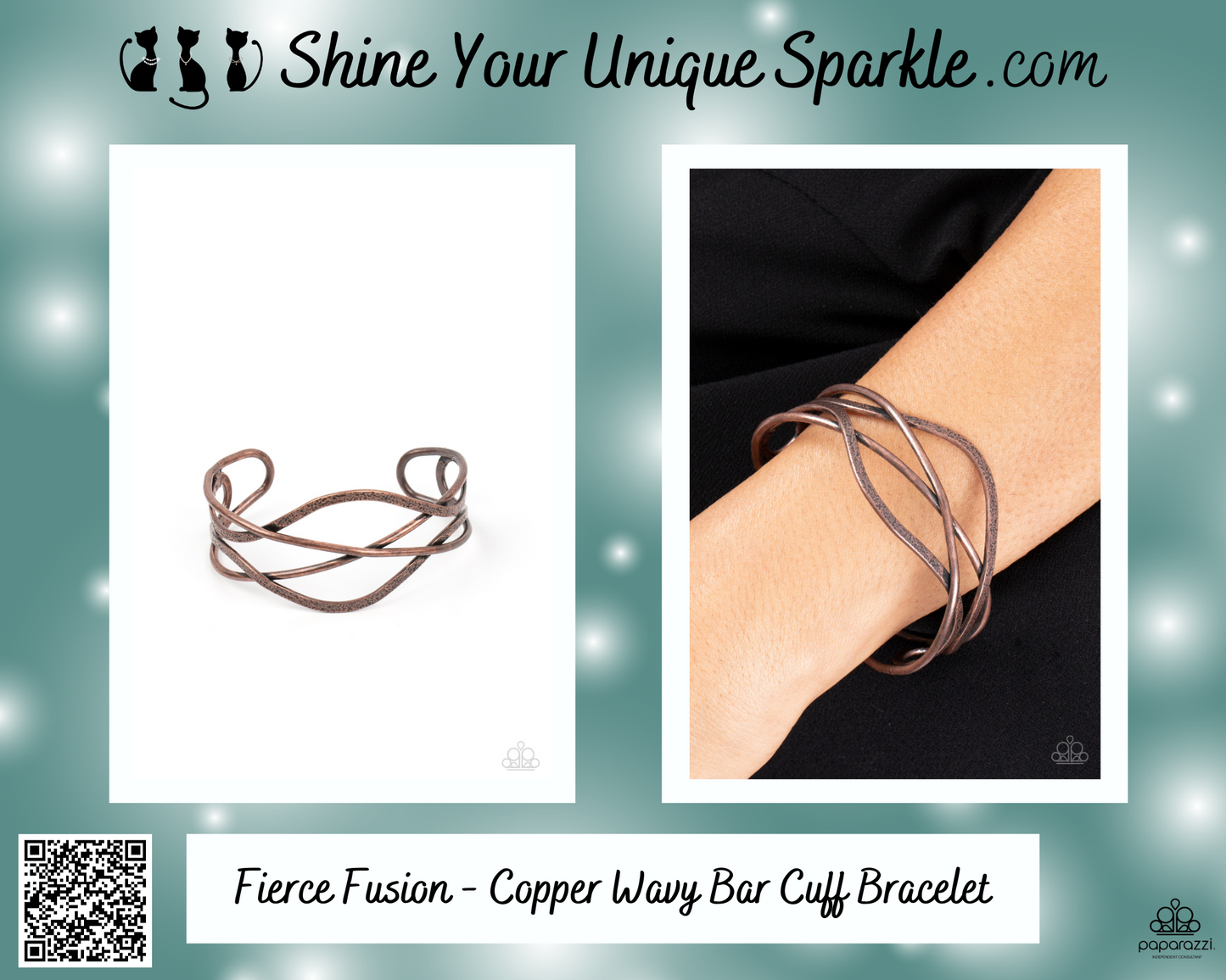 Fierce Fusion - Copper Wavy Bar Cuff Bracelet