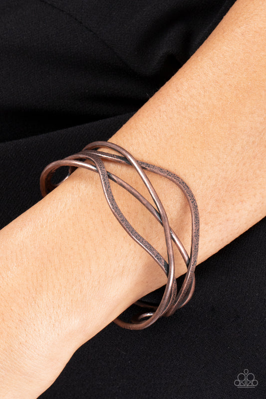 Fierce Fusion - Copper Wavy Bar Cuff Bracelet