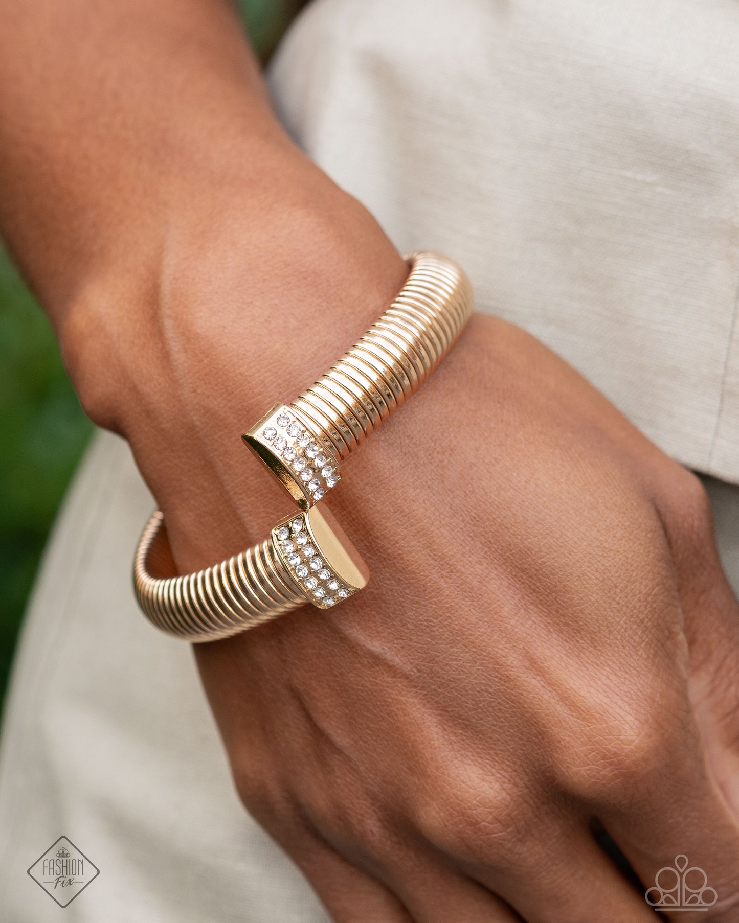 Tailored Transit - Gold Flex Cuff Coil Bracelet - Fashion Fix