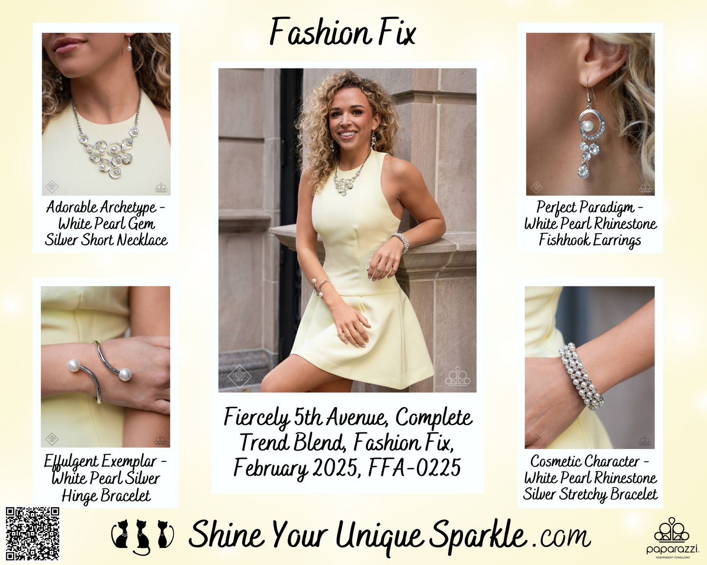 Adorable Archetype - White Pearl Gem Silver Short Necklace - Fashion Fix