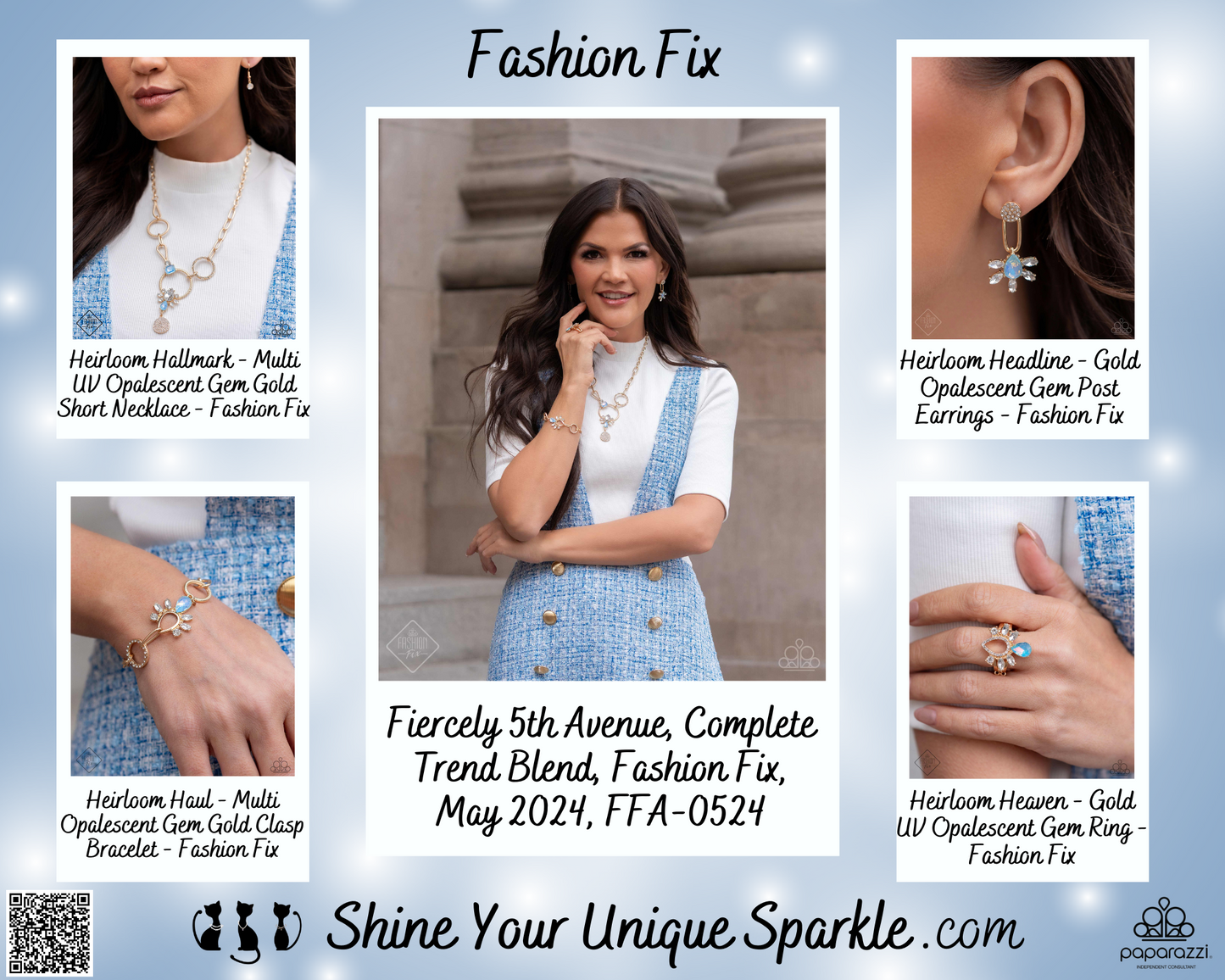 Heirloom Headline - Gold Opalescent Gem Post Earrings - Fashion Fix