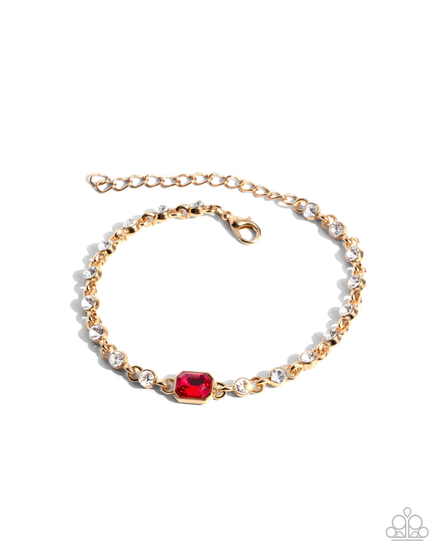 Fitted Fidelity - Red Gem Gold Clasp Bracelet