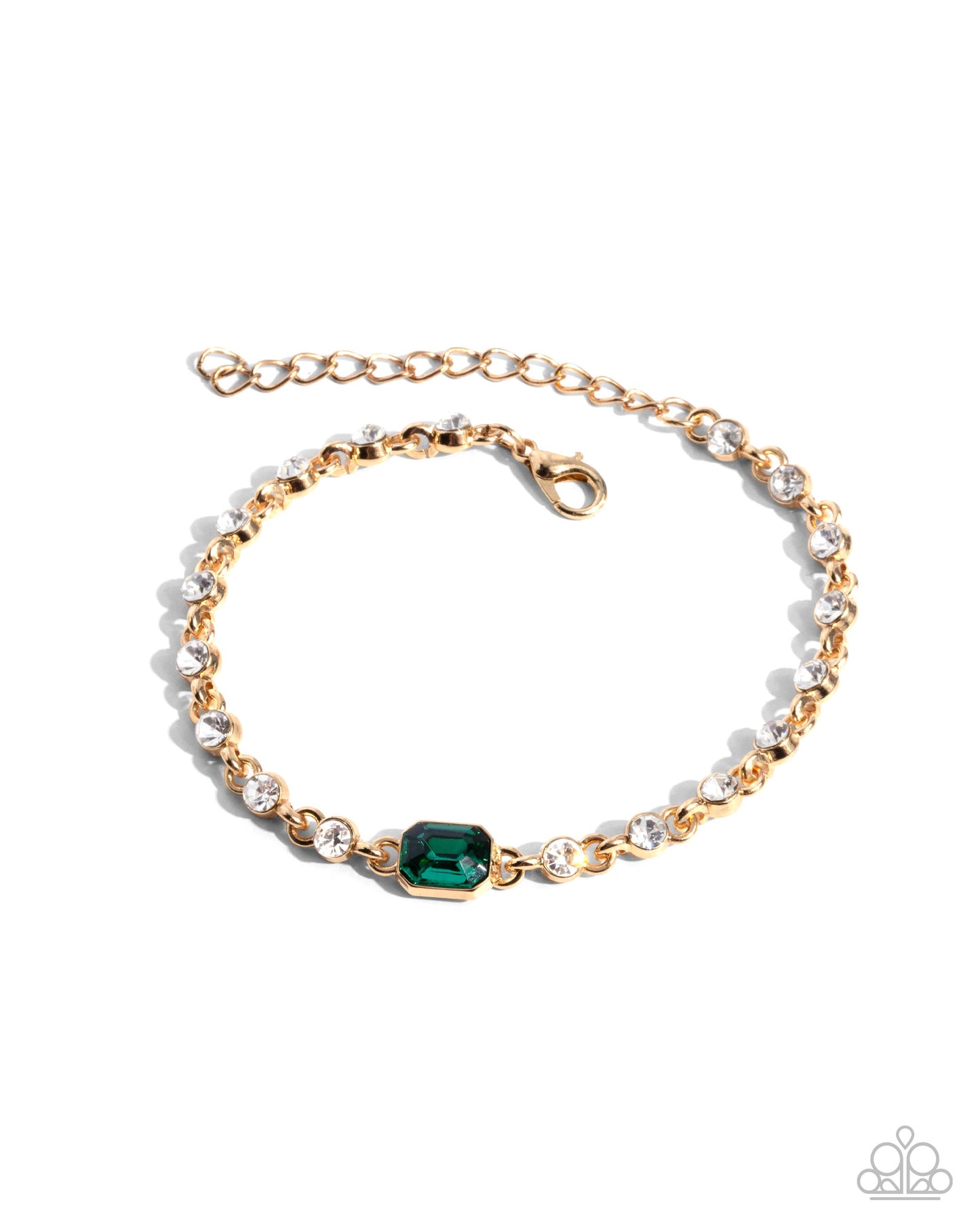 Fitted Fidelity - Green Gem Gold Clasp Bracelet