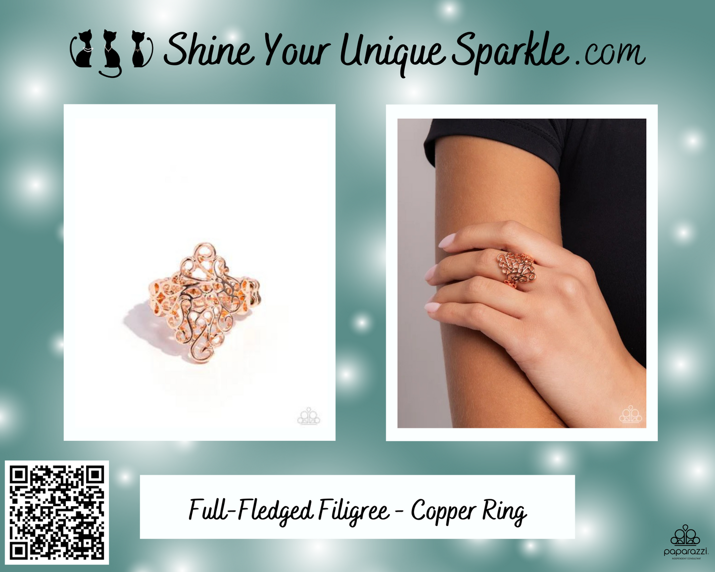 Full-Fledged Filigree - Copper Ring