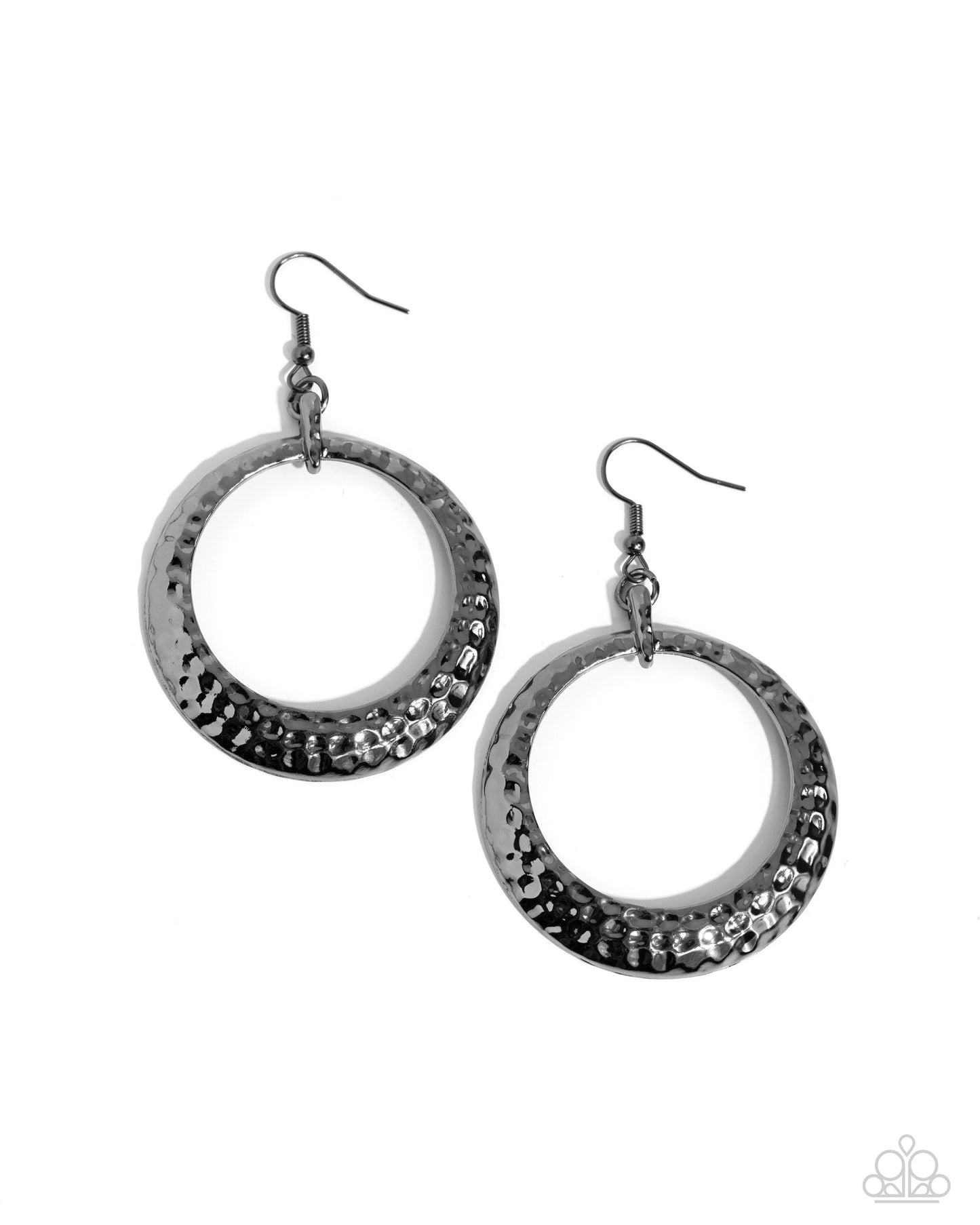 Gallery Gear - Black Gunmetal Circle Earrings