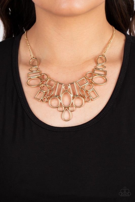 Geometric Grit - Gold Geometric Short Necklace