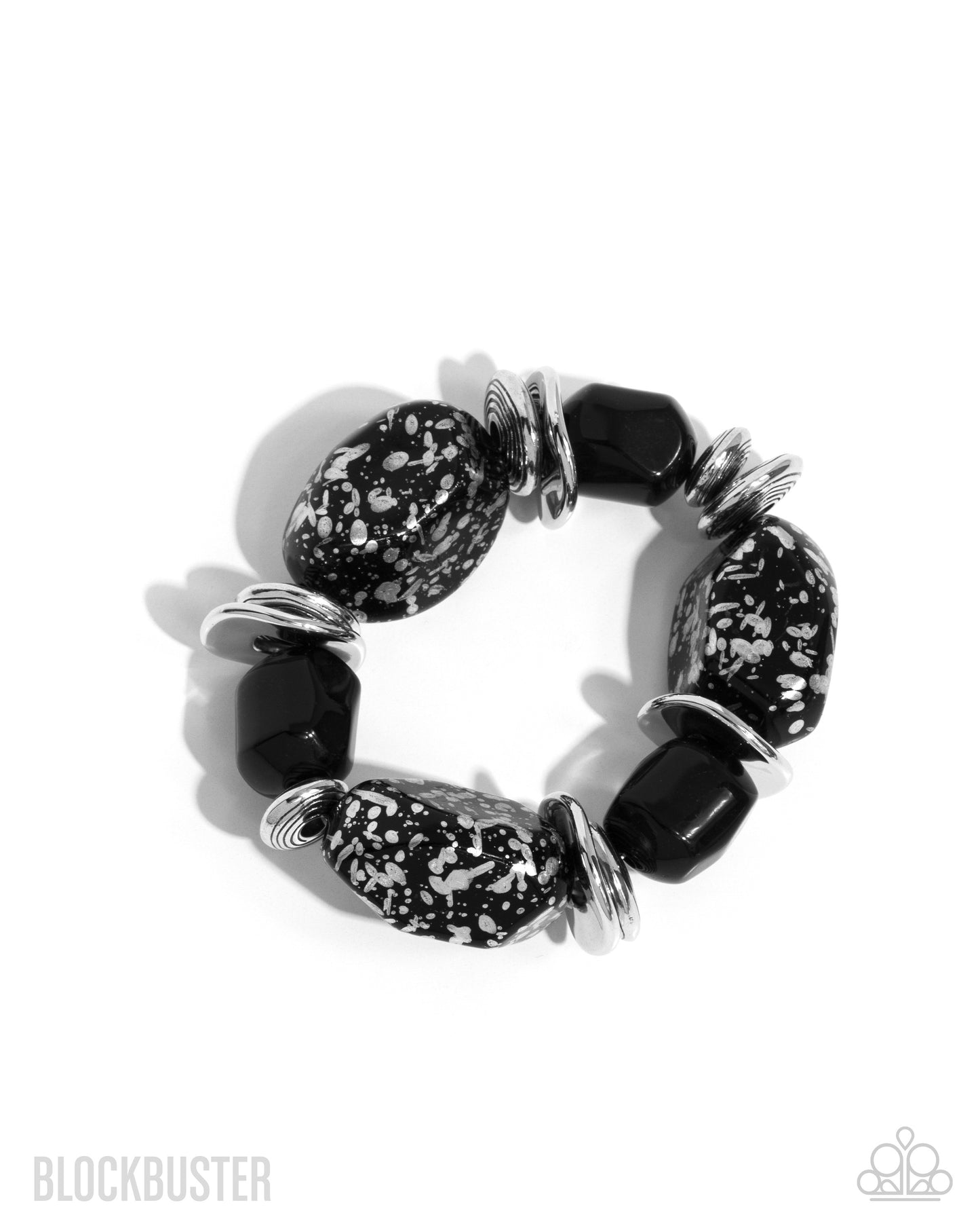 Glaze of Glory - Black Chunky Bead Blockbuster Stretchy Bracelet