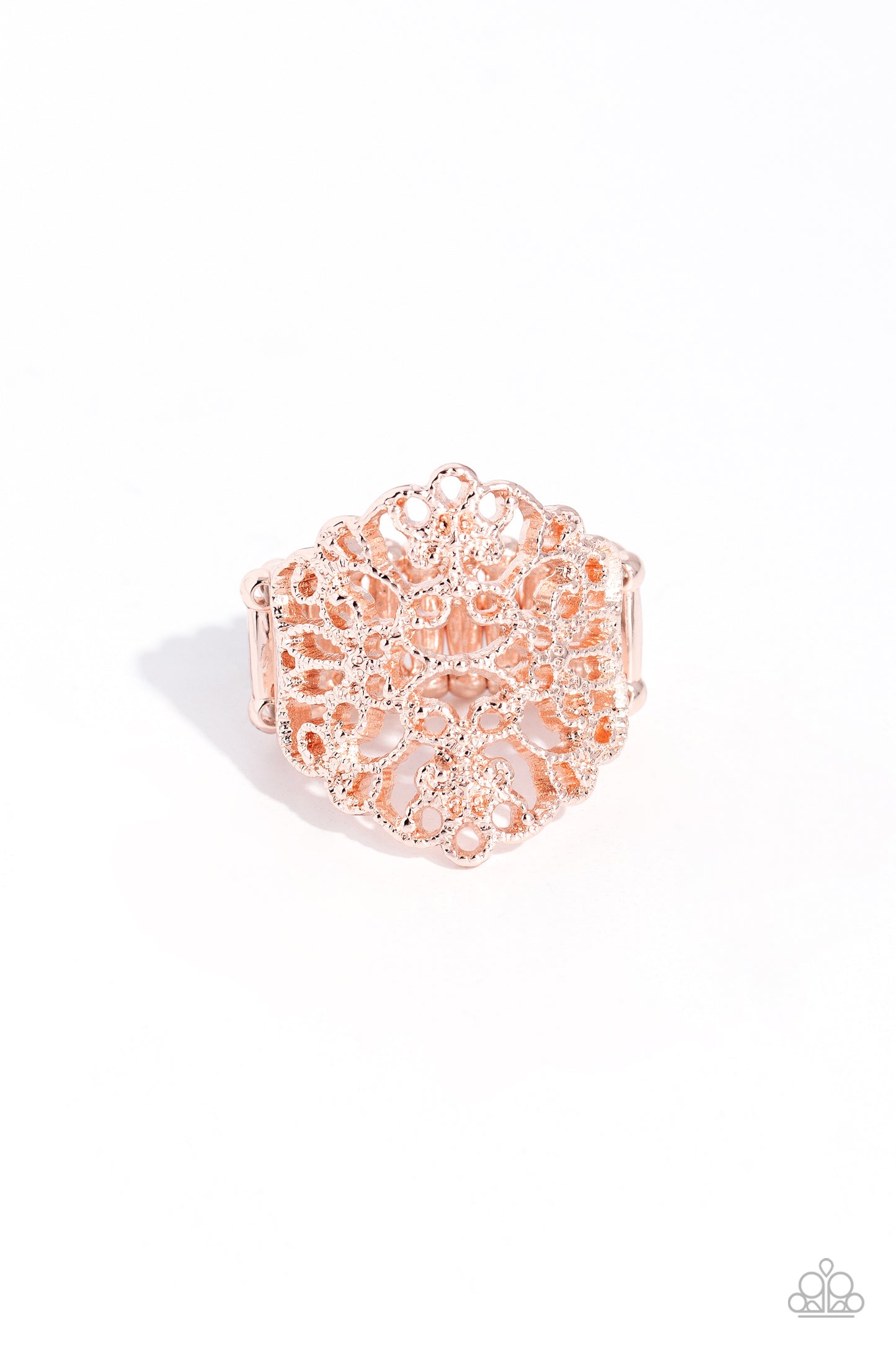 Glistening Gentry - Rose Gold Filigree Ring