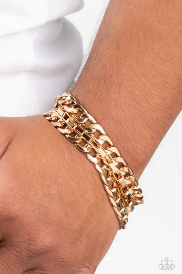 Heavy Duty - Gold Chain Urban Clasp Bracelet