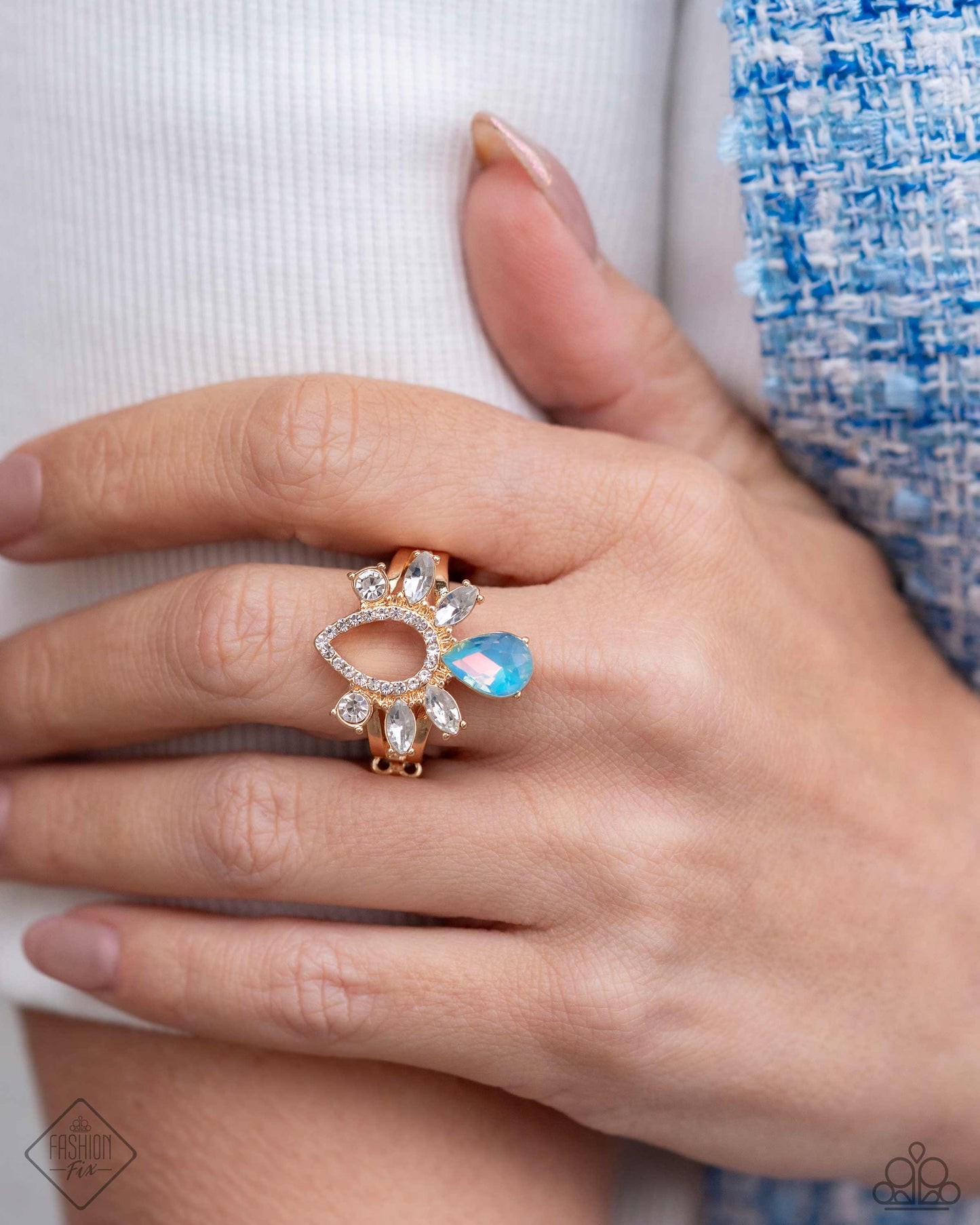 Heirloom Heaven - Gold UV Opalescent Gem Ring - Fashion Fix