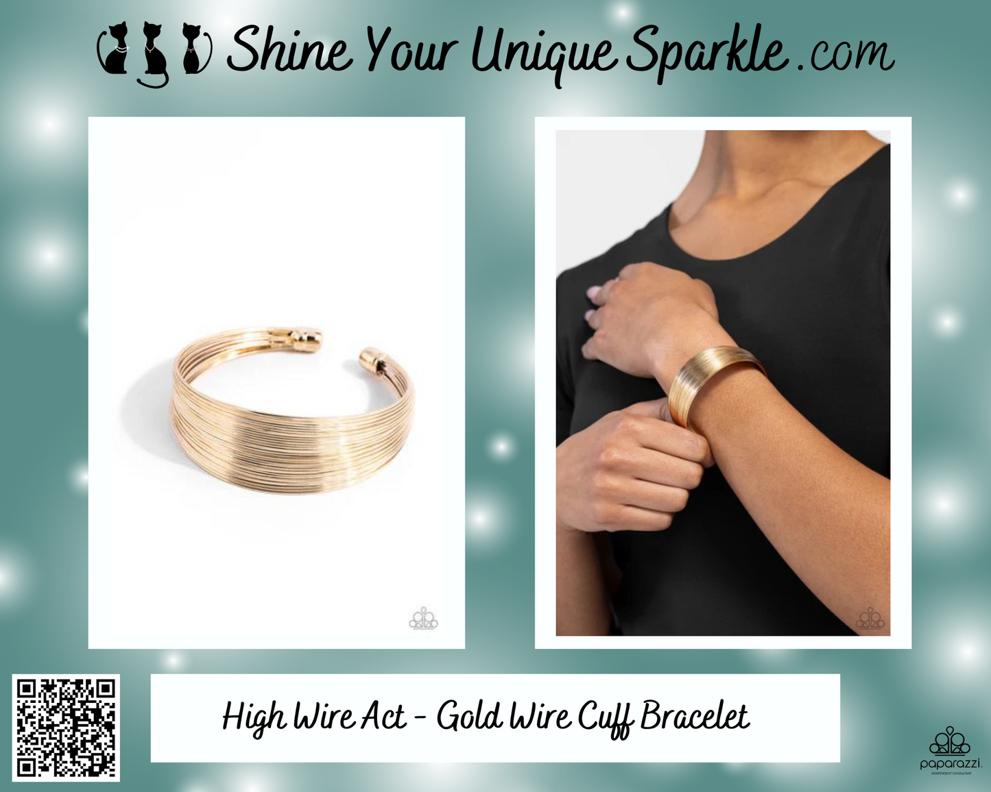 High Wire Act - Gold Wire Cuff Bracelet