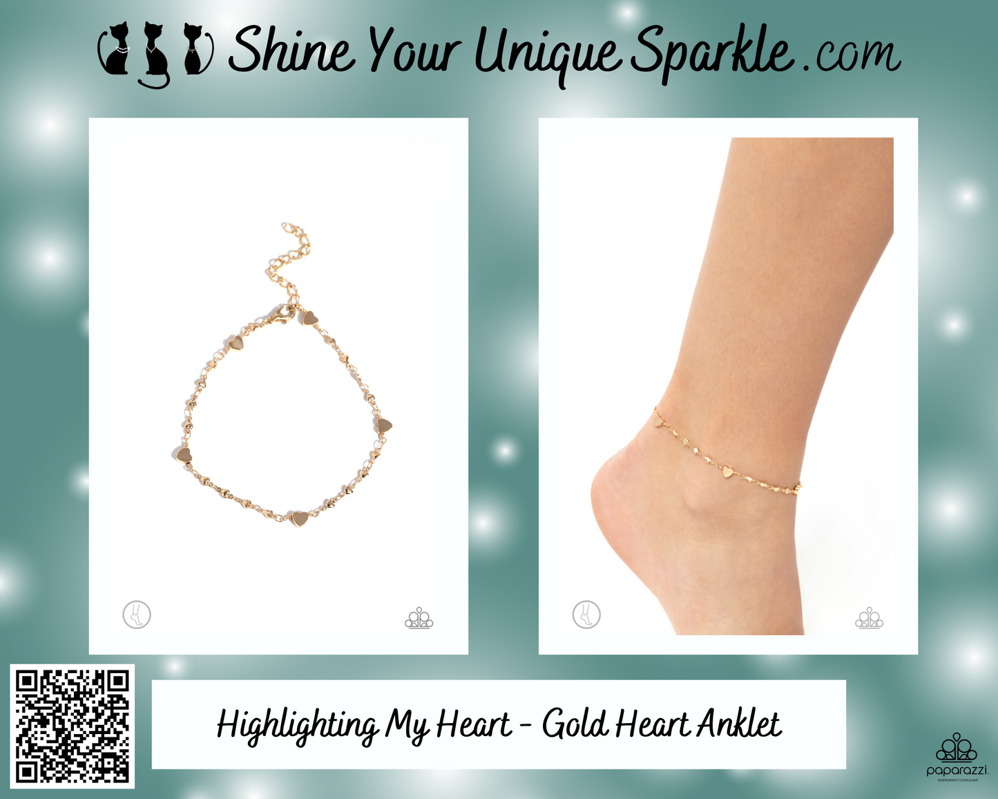 Highlighting My Heart - Gold Heart Anklet