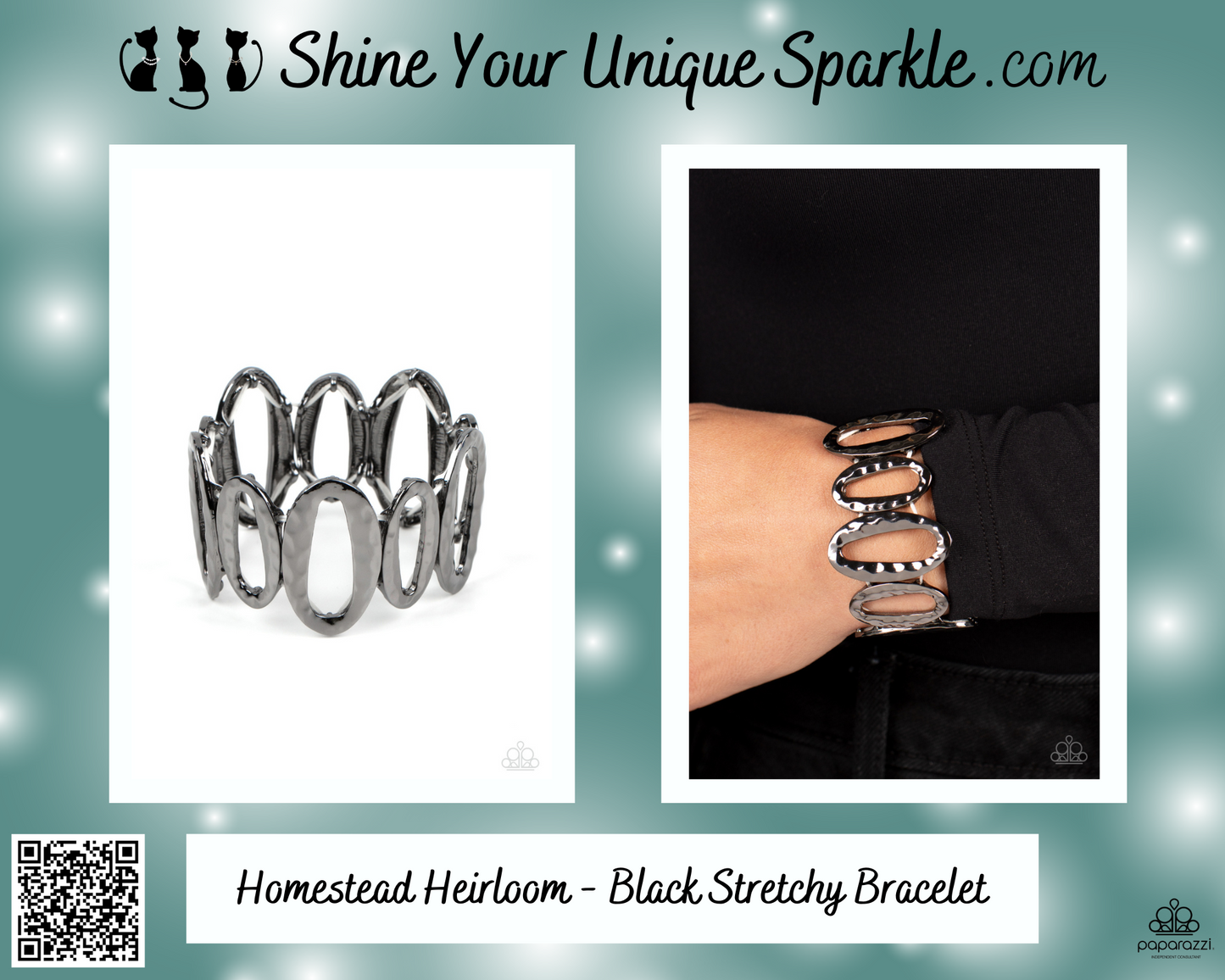 Homestead Heirloom - Black Stretchy Bracelet