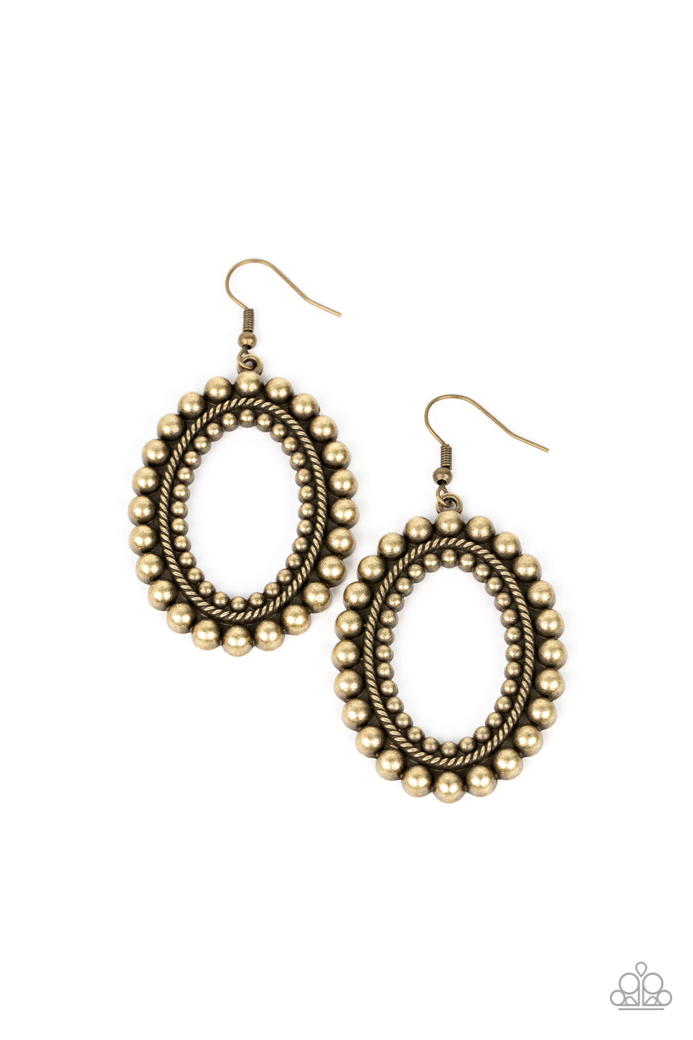 Homestead Hideaway - Brass Oval Fishhook Earrings