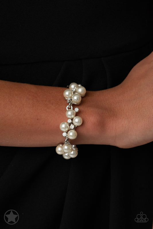 I Do - White Pearl and Rhinestone Clasp Bracelet