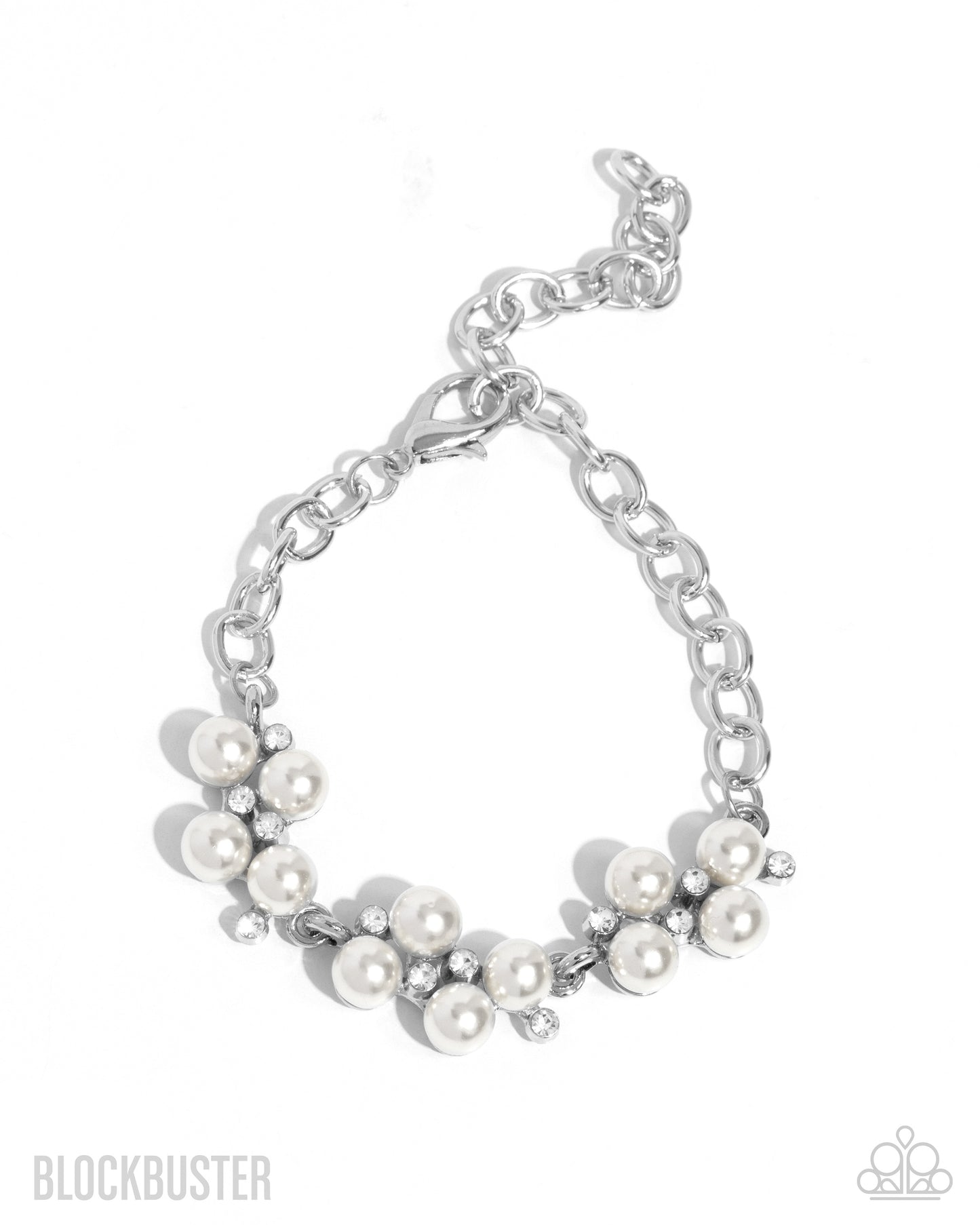 I Do - White Pearl and Rhinestone Clasp Bracelet